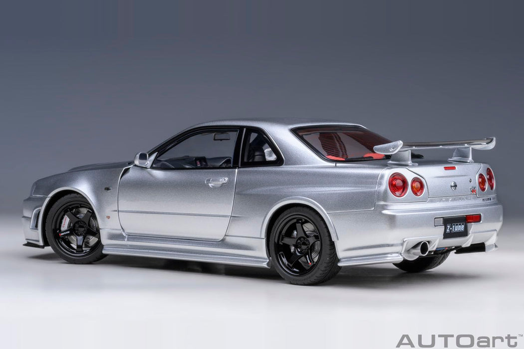AUTOart 1/18 NISSAN SKYLINE NISMO R34 GT-R Z-tune Z-tune 77461 Silver Diecast_2