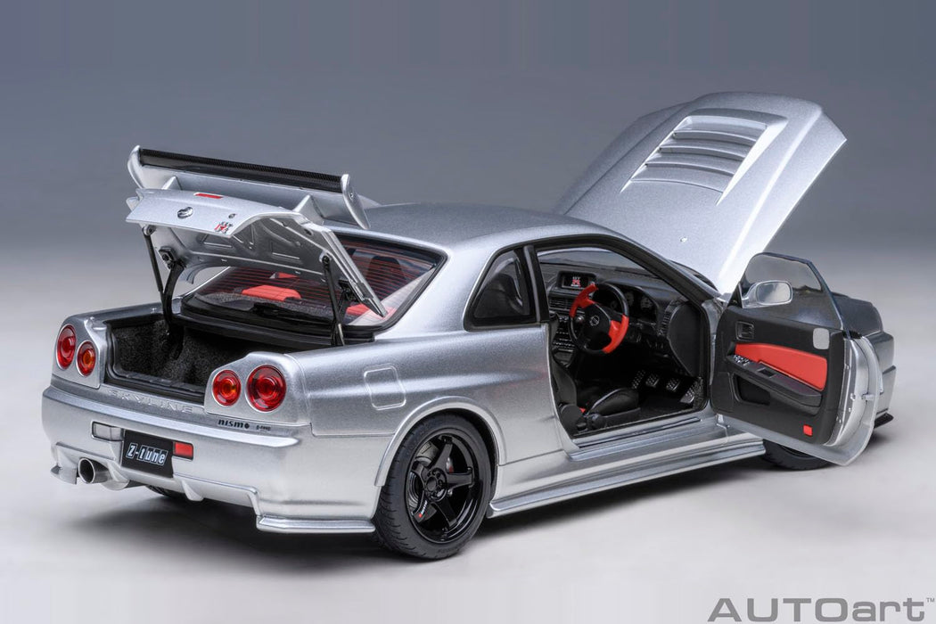 AUTOart 1/18 NISSAN SKYLINE NISMO R34 GT-R Z-tune Z-tune 77461 Silver Diecast_6