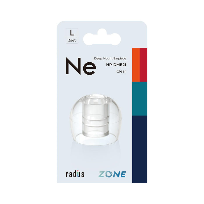 Radius Deep Mount Earpieces ZONE HP-DME2 HP-DME21CL clear color L size Set of 3_1