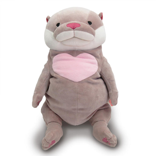 Shinada Global Mochi-Kawauso Otter Heart Gray L Plush 22x22x30cm MOKW-0400HG NEW_1