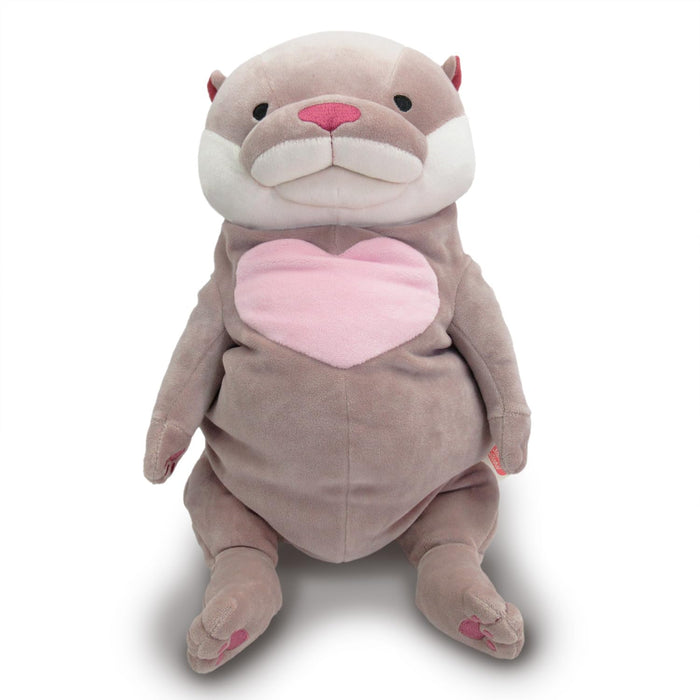 Shinada Global Mochi-Kawauso Otter Heart Gray L Plush 22x22x30cm MOKW-0400HG NEW_1