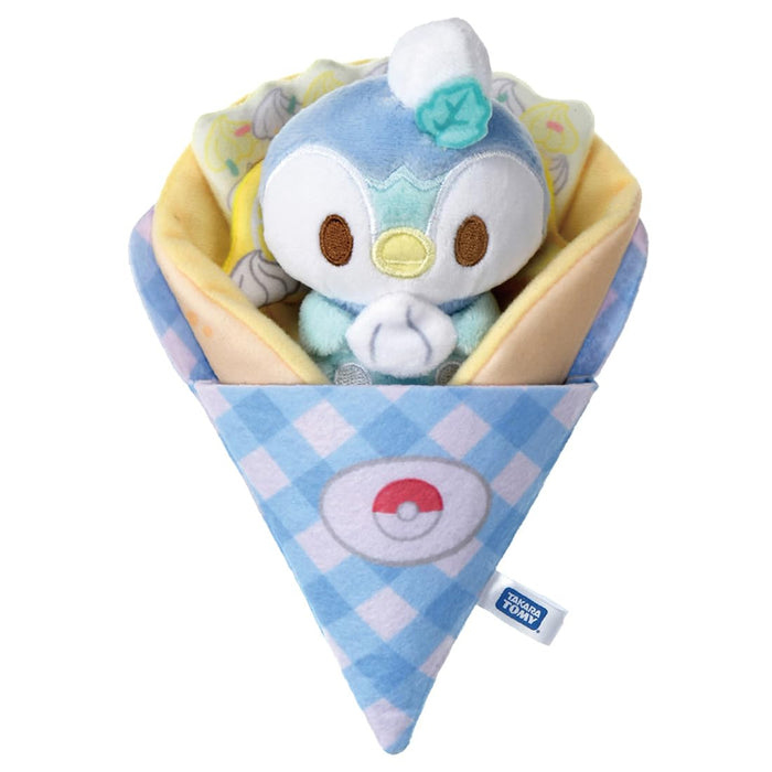 Takara Tomy Pokemon Poke Peace Kurukuru Crepe Plush Doll Piplup Polyester NEW_1