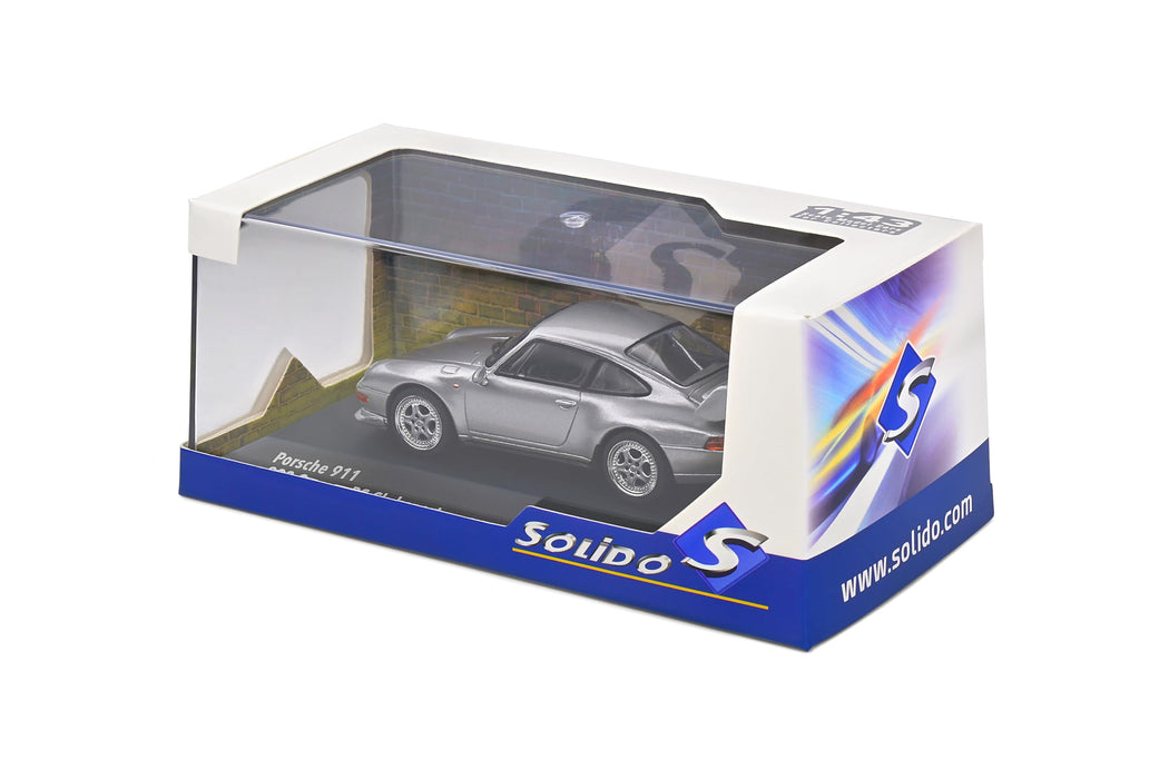 Solido 1/43 Porsche 993 RS Clubsports 1993 Silver Mini Diecast Car 421438195 NEW_2