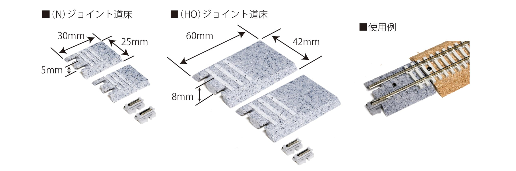 Kato N gauge Unitrack Roadbed Joiner Set of 2 20-099 Model Railroad Supplies NEW_3