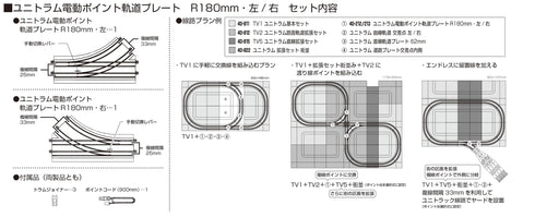 Kato N gauge UNITRAM Street Track Electric Turnout Plate R180mm Right 40-213 NEW_2