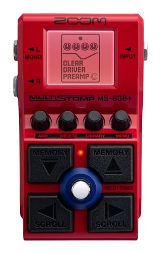 ZOOM MS-60B+ Multi-Stomp Foot Pedal Red with 97 Effects Amp Models for Bass NEW_1