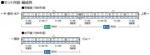Tomix N gauge J.N.R. 401 Suburban Train High Cab New Color Basic 4-Car 98582_2