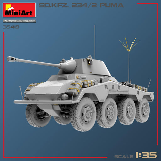 Miniart 1/35 scale German SD.KFZ.234/2 PUMA Molding Color Model Kit MIN35419 NEW_2