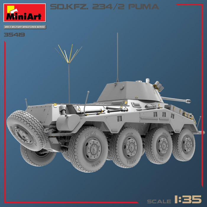 Miniart 1/35 scale German SD.KFZ.234/2 PUMA Molding Color Model Kit MIN35419 NEW_3