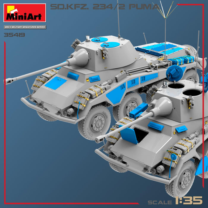 Miniart 1/35 scale German SD.KFZ.234/2 PUMA Molding Color Model Kit MIN35419 NEW_4