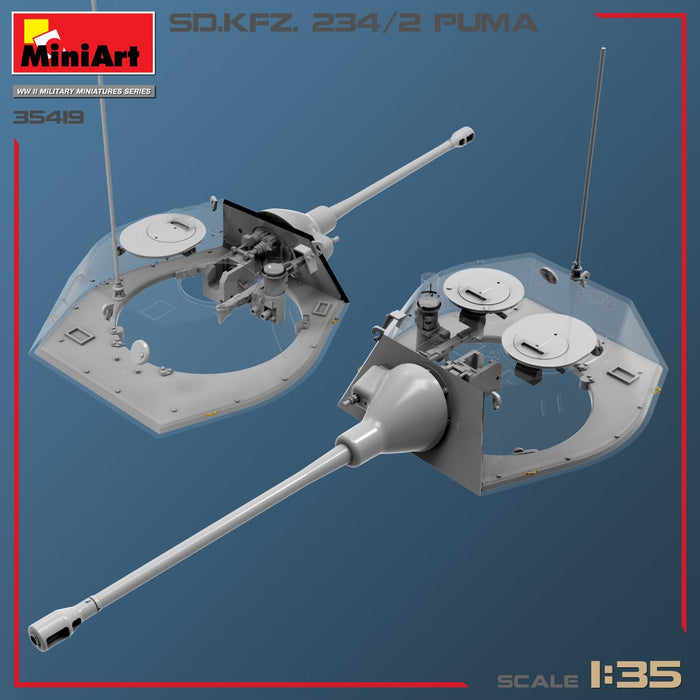 Miniart 1/35 scale German SD.KFZ.234/2 PUMA Molding Color Model Kit MIN35419 NEW_5