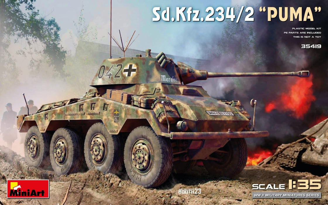 Miniart 1/35 scale German SD.KFZ.234/2 PUMA Molding Color Model Kit MIN35419 NEW_7