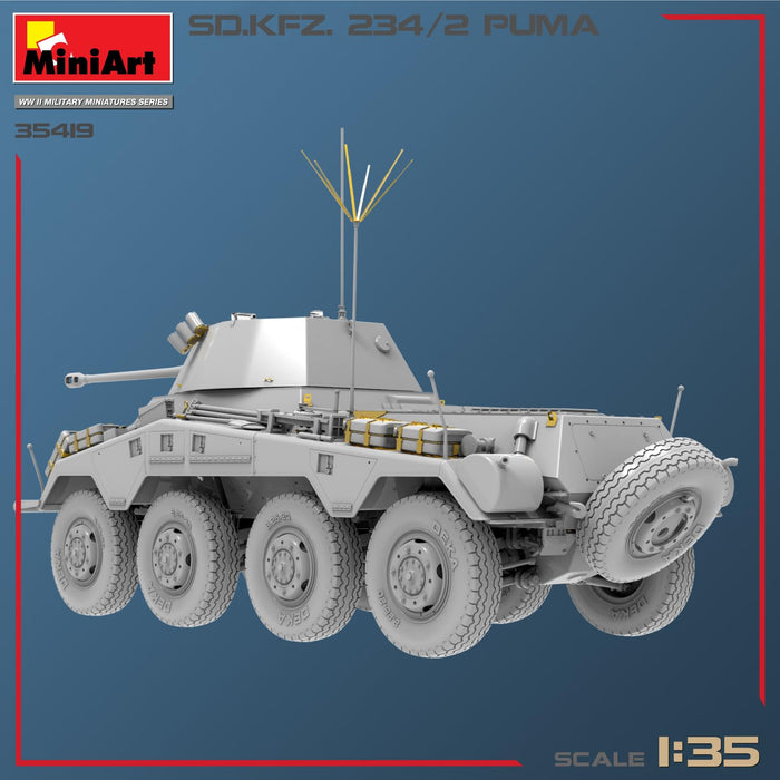 Miniart 1/35 scale German SD.KFZ.234/2 PUMA Molding Color Model Kit MIN35419 NEW_9