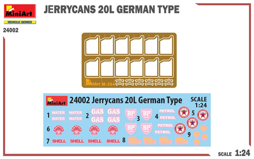 Miniart 1/24 JERRYCANS 20L GERMAN TYPE Plastic Model Kit MA24002 with Decal NEW_2
