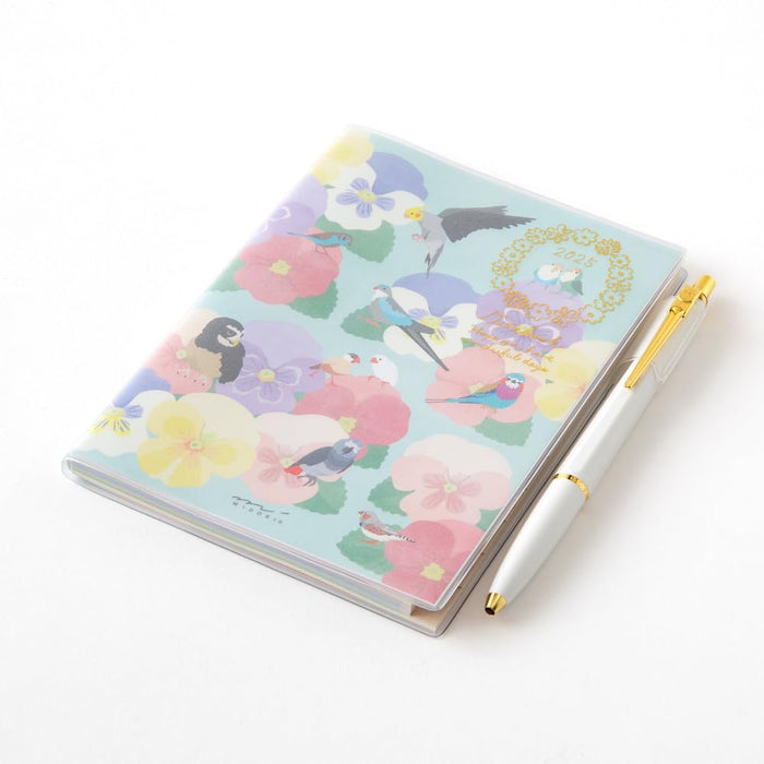 Midori Birds 2025 Pocket Diary schedule planner Book A6 22305006 Jan. 2025 Start_2