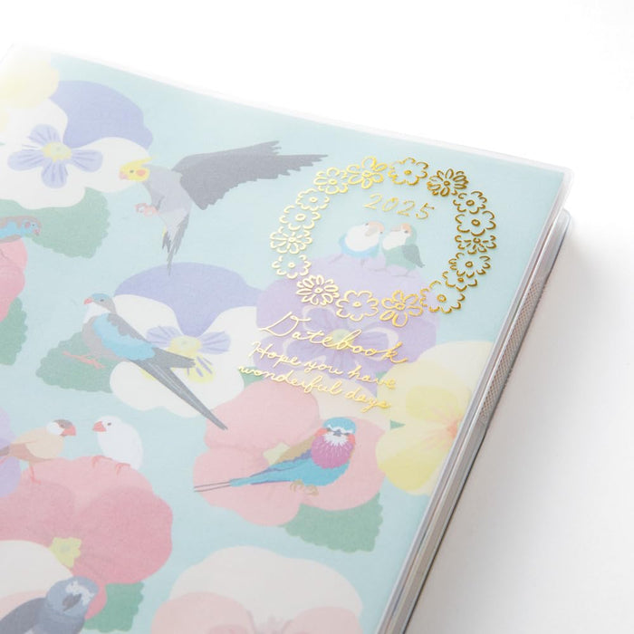 Midori Birds 2025 Pocket Diary schedule planner Book A6 22305006 Jan. 2025 Start_3