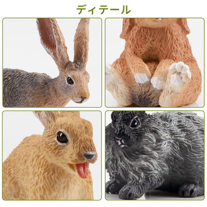 TOYMANY Pack in 12 pcs Rabbit Miniature Figure Realistic Animal ‎Model 6+ NEW_2