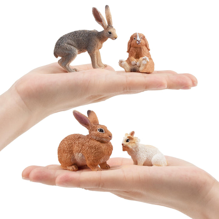 TOYMANY Pack in 12 pcs Rabbit Miniature Figure Realistic Animal ‎Model 6+ NEW_5
