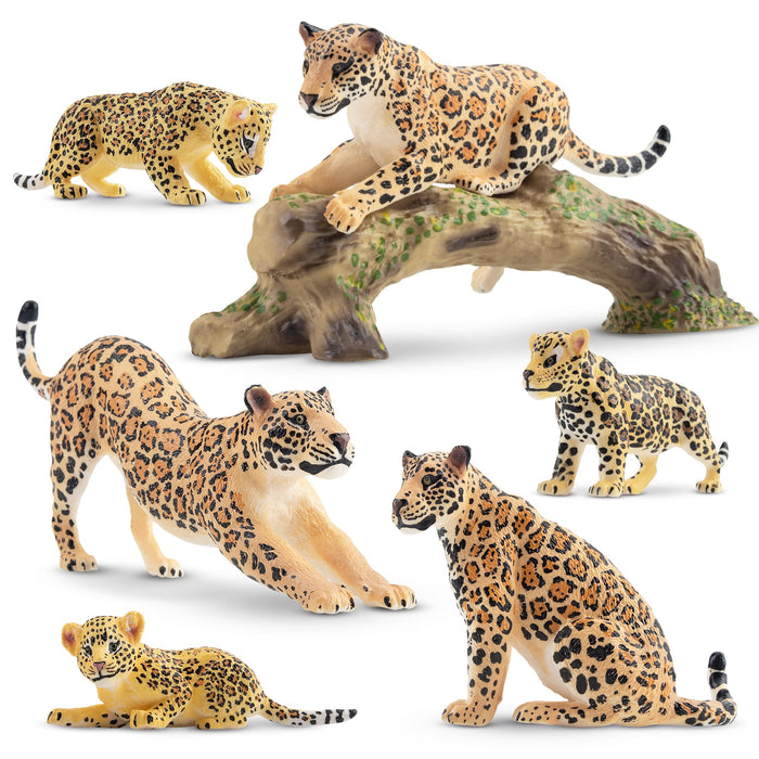 TOYMANY Pack in 7 pcs Jaguar Parent and Child Figure Realistic Animal Model NEW_1