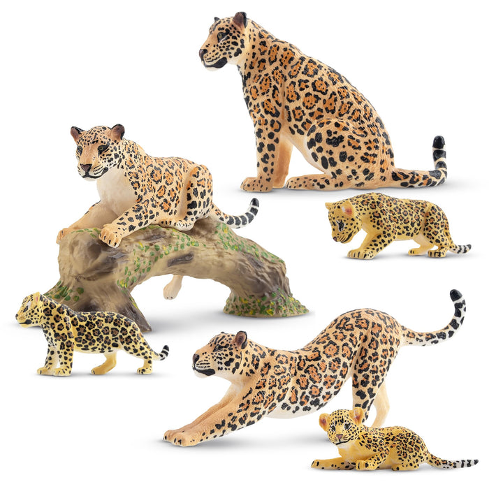 TOYMANY Pack in 7 pcs Jaguar Parent and Child Figure Realistic Animal Model NEW_5
