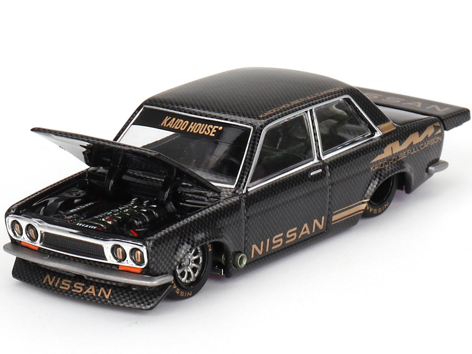 TSM 1/64 Datsun KAIDO 510 Pro Street Full Carbon V1 LHD Diecast Car KHMG110 NEW_1