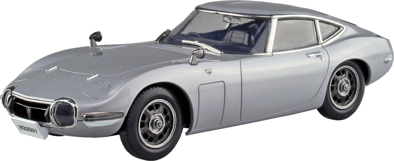 Aoshima 1/32 Rakupla Snap Kit No.06-SS Toyota 2000GT Thunder Silver Metallic Kit_1