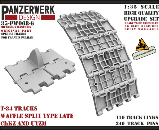 Panzerwerk 1/35 T-34 waffle tracks split type late Model Parts WR35068-06 NEW_2