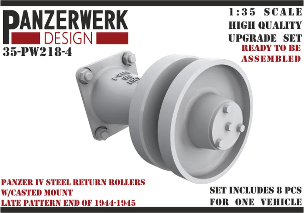 1/35 Panzer IV steel return rollers with casted base late pattern 8 pc WR3521804_2