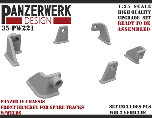 Panzerwerk 1/35 Panzer IV front spare tracks bracket Model Parts WR35221 NEW_2