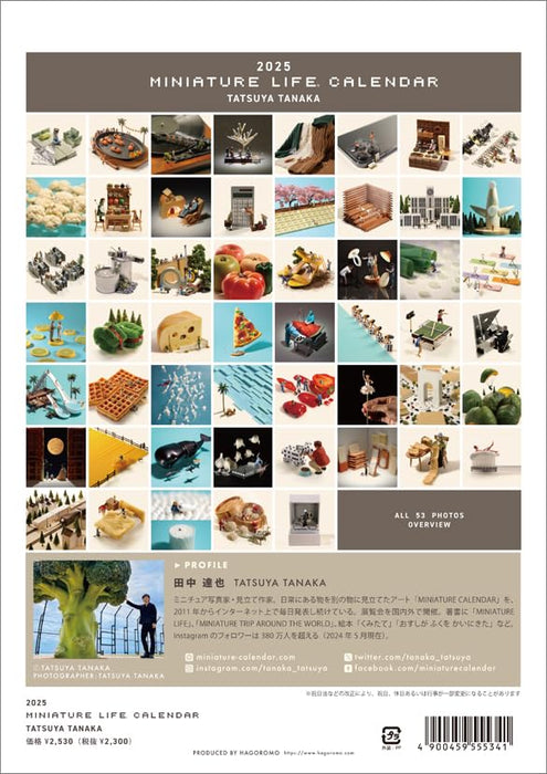 WALL Calendar 2025 Miniature Life Tatsuya Tanaka Hagoromo A4 56page CL25-0466_6