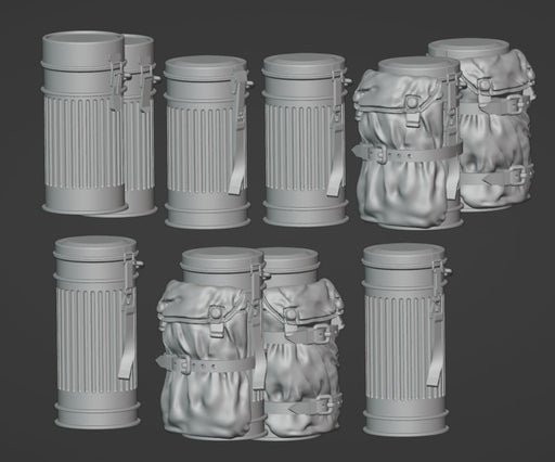 Chino Model 1/35 German Gasmask Cases 3D printer Resin Kit CM-155 Molding Color_2