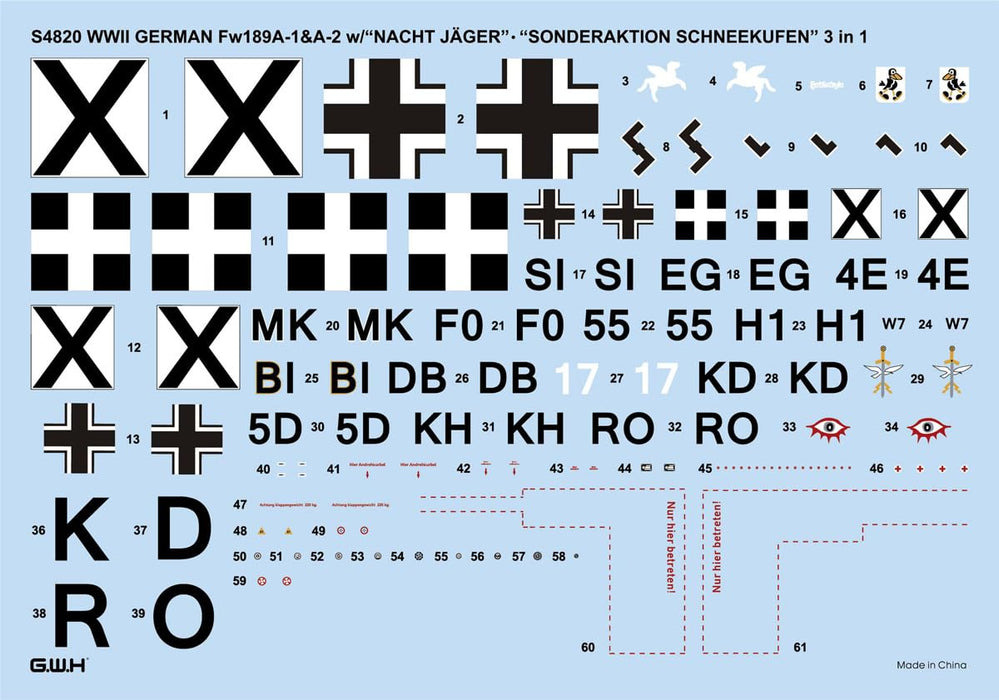Great Wall Hobby 1/48 Fw189A-1&A-2 w/Nacht Jager,Sonderaktion Schneekufen S4820_5