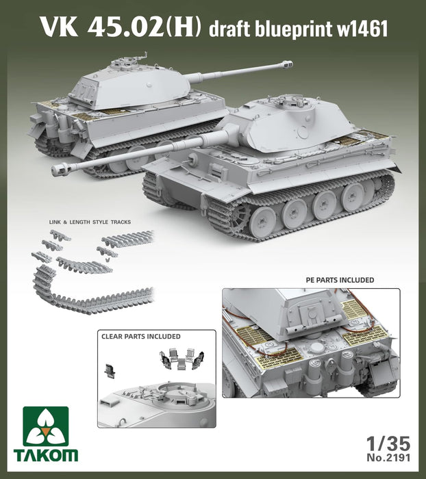 Takom 1/35 German VK45.02(H) Draft Blueprint w1461 Plastic Model Kit TKO2191 NEW_2
