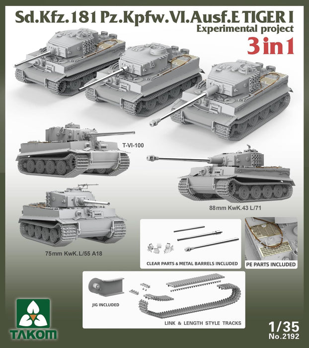 1/35 Sd.Kfz.181 Pz.Kpfw.VI Ausf.E Tiger I Experimental Project 3 in 1 TKO2192_2