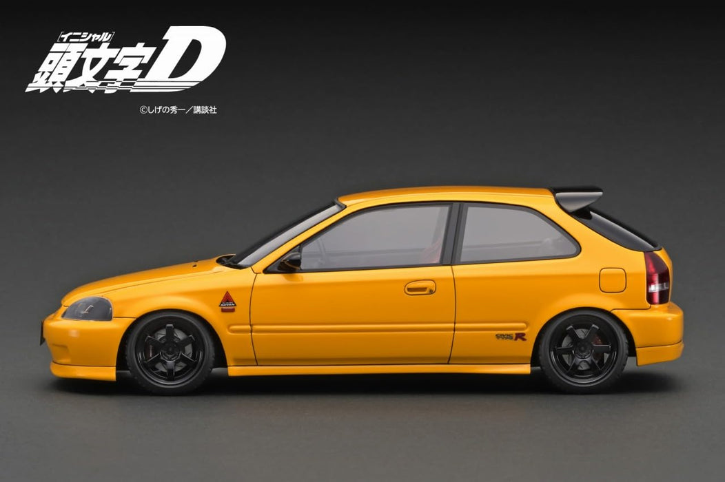ignition model 1/18 INITIAL D HONDA CIVIC(EK9) Type R IG3541 Yellow Car NEW_3