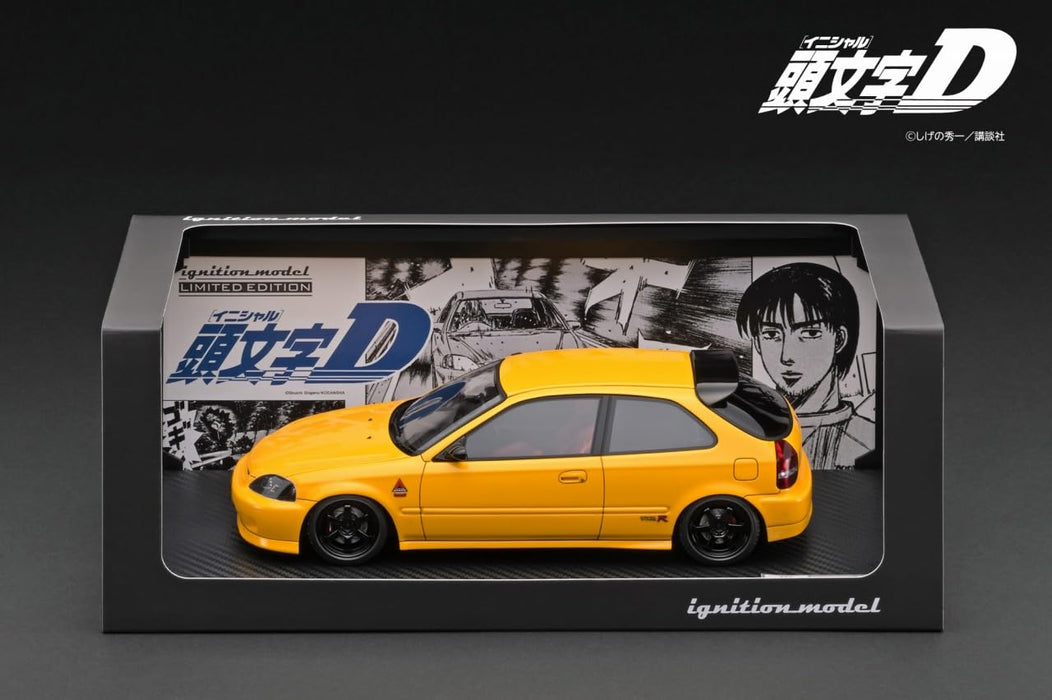 ignition model 1/18 INITIAL D HONDA CIVIC(EK9) Type R IG3541 Yellow Car NEW_4
