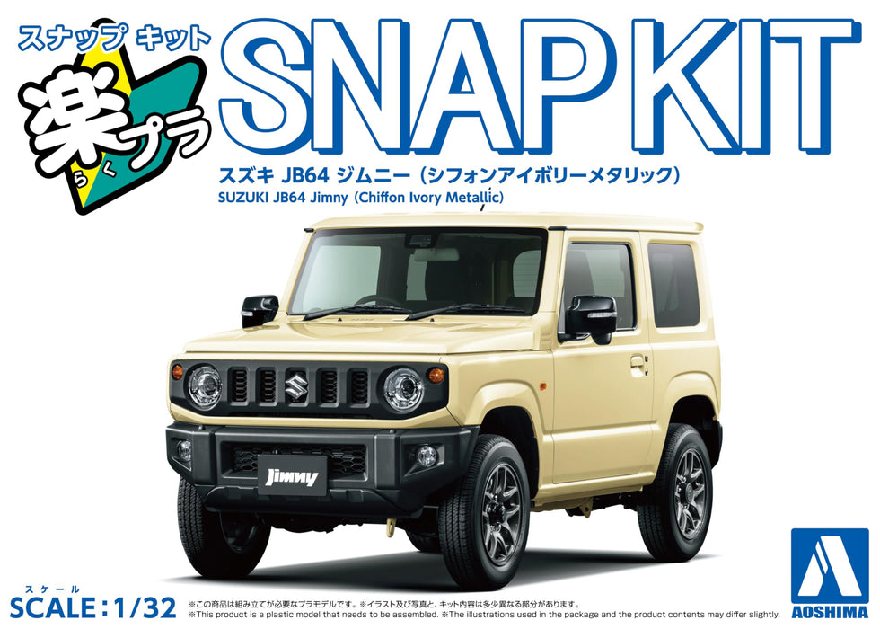 Aoshima 1/32 Rakupla Snap Kit No.09-CI Suzuki JB64 Jimny Chiffon Ivory Metallic_4