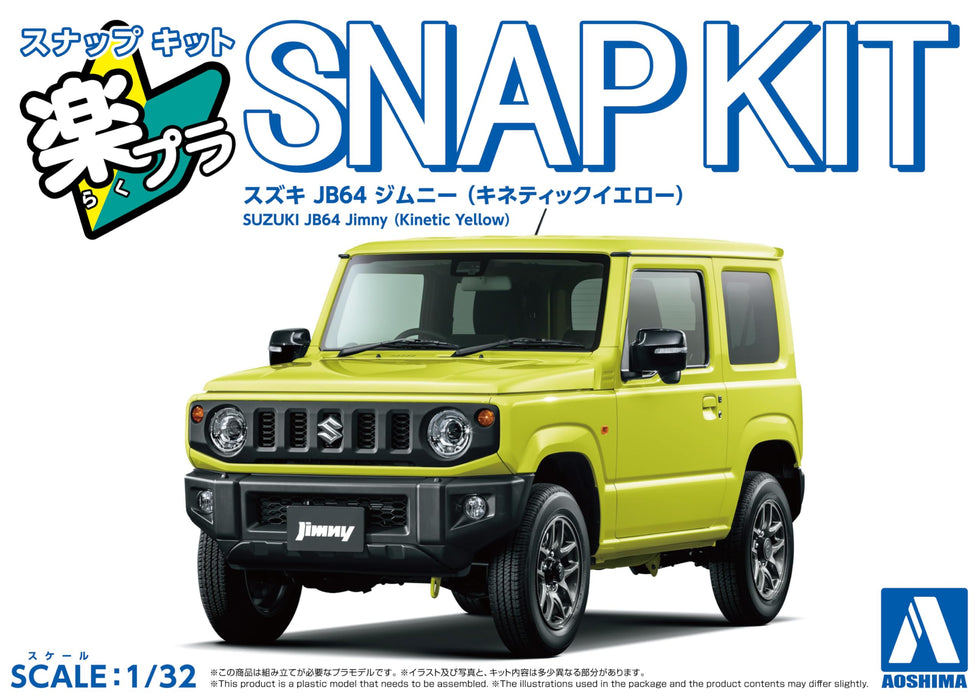 Aoshima 1/32 Rakupla Snap Kit No.09-KY Suzuki JB64 Jimny Kinetic Yellow Kit NEW_4