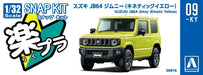 Aoshima 1/32 Rakupla Snap Kit No.09-KY Suzuki JB64 Jimny Kinetic Yellow Kit NEW_5