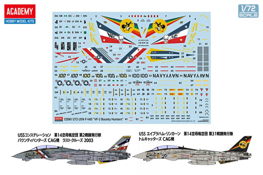 Academy 1/72 U.S. F-14D Super Tomcat VF-2 Bounty Hunters Plastic Model Kit 12590_2
