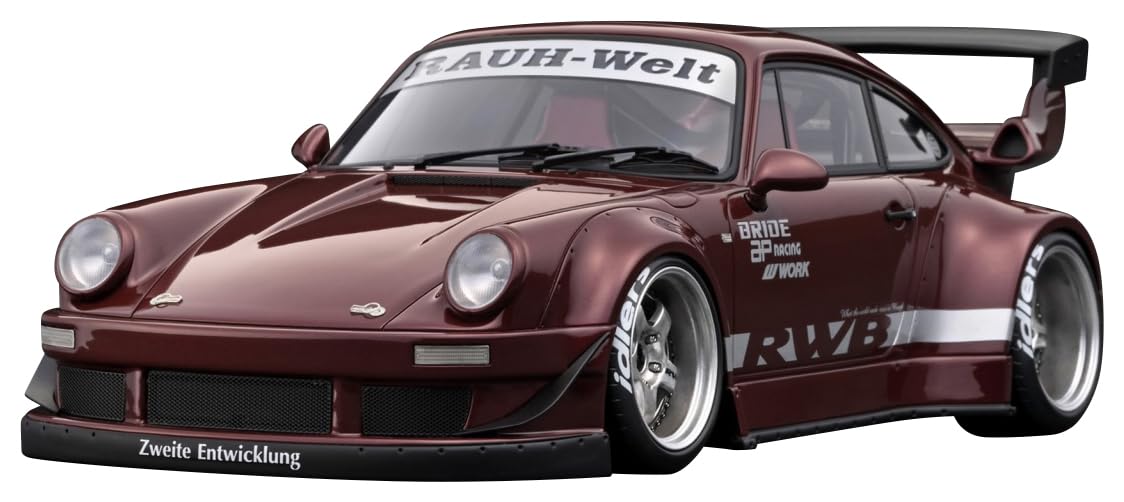TK.Company ignition model 1/18 Porsche RWB 930 IG3622 Dark Red Miniagture Car_1