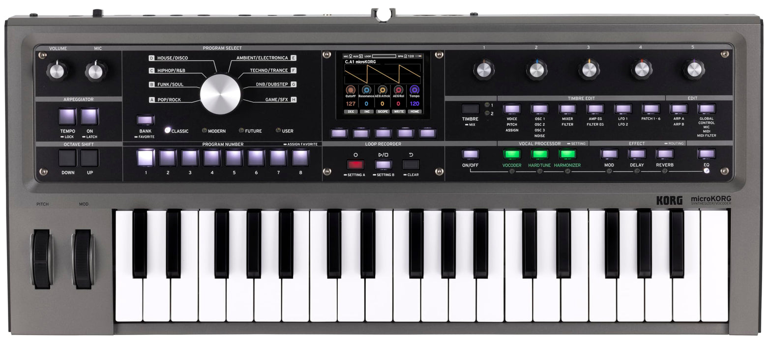 KORG microKORG 2 Black Tabletop Keyboard Analog Synthesizer 37-key Battery NEW_6