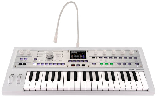 KORG microKORG 2 Limited Color MWH Metallic White Tabletop Analog Synthesizer_1