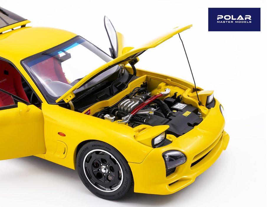 Poler Master Models 1/18 Mazda RX-7 Mazda Speed Yellow Diecast Car PLM22-002-1_5