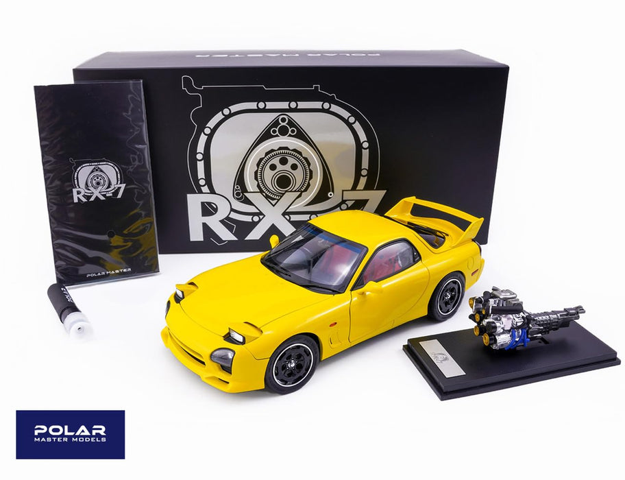 Poler Master Models 1/18 Mazda RX-7 Mazda Speed Yellow Diecast Car PLM22-002-1_6