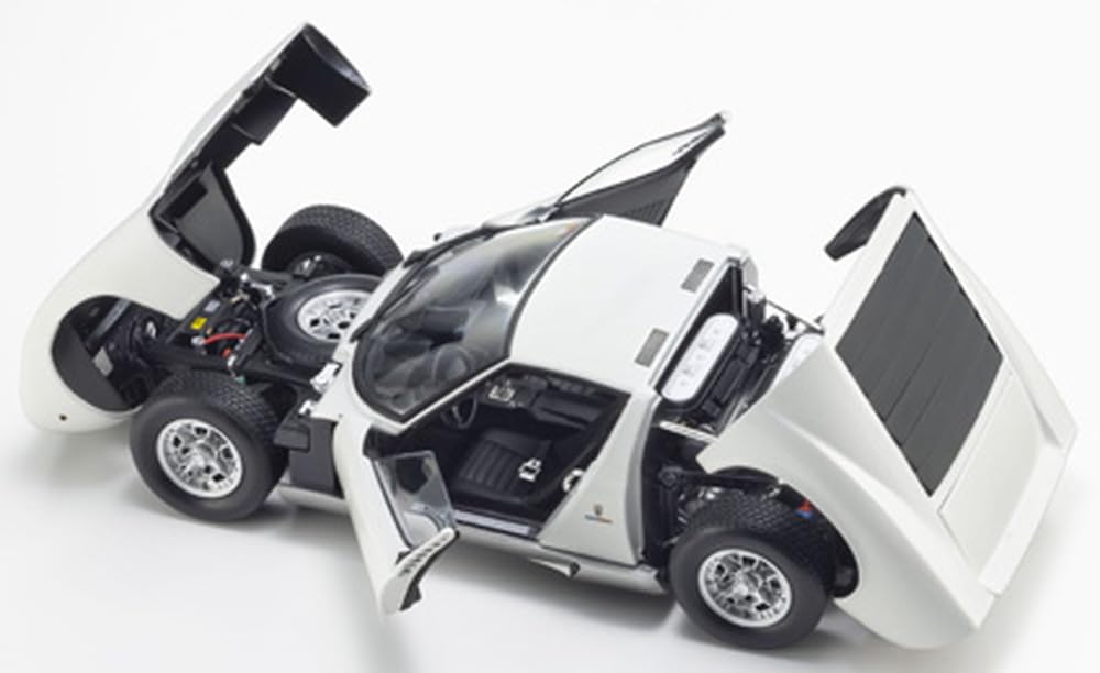 Kyosho Original 1/18 Lamborghini Miura P400 White Diecast Miniature Car KS08314W_6