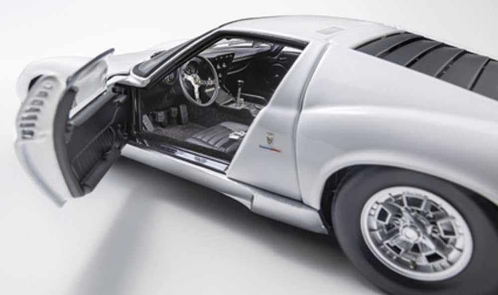 Kyosho Original 1/18 Lamborghini Miura P400 White Diecast Miniature Car KS08314W_7
