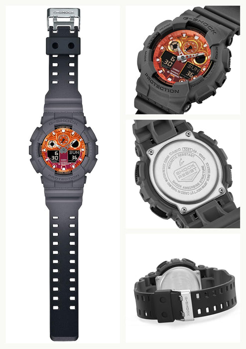 CASIO G-SHOCK GA-100FL-8AJF Flame Inside Analog Digital Men Watch Resin Band NEW_2