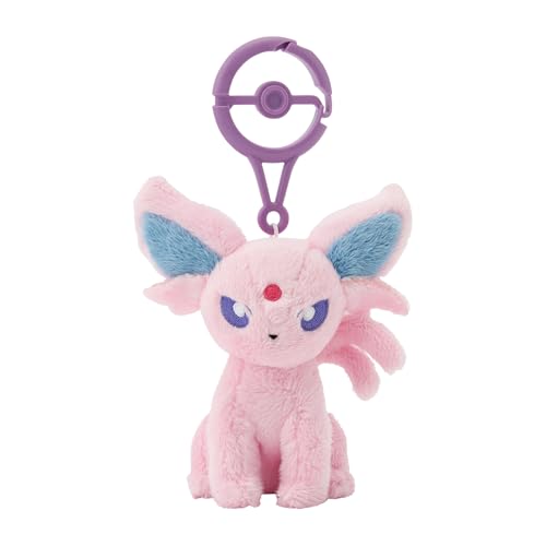 Pokemon Center Original Plush Doll Mascot Keychain with Carabiner Espeon NEW_1