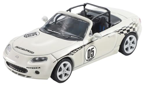 DIECASTTEAM 1/64 Mazda MX5 Racing Version RHD White Diecast Model Car LL-045-193_1